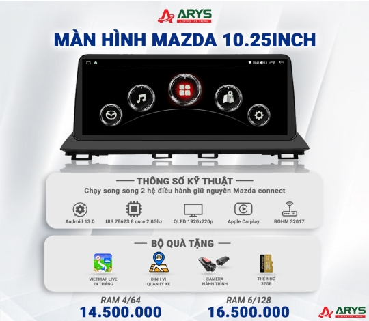 MÀN HÌNH ANDROID MAZDA 10.25INCH