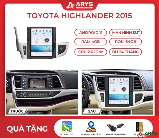 MÀN HÌNH ANDROID TOYOTA HIGHLANDER 2015