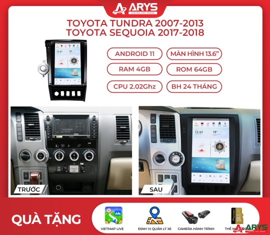 MÀN HÌNH ANDROID TOYOTA TUNDRA 2007-2013 / TOYOTA SEQUOIA 2017-2018