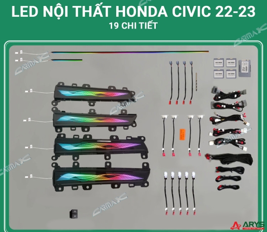 LED NỘI THẤT HONDA CIVIC 2022-2023 (19chi tiết)