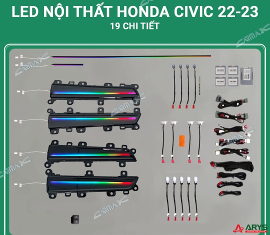 LED NỘI THẤT HONDA CIVIC 2022-2023 (19 chi tiết)