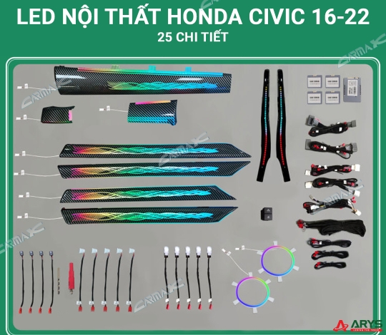 LED NỘI THẤT HONDA CIVIC 2016-2022 (25 chi tiết)